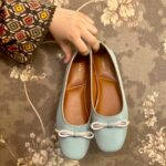 Sea Green pumps with bow detailing