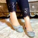 Sea Green pumps with bow detailing
